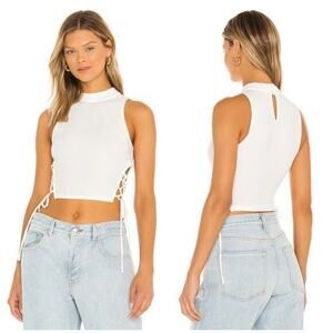 NBD White Eyal Top Chic, Side Tie‎ Top